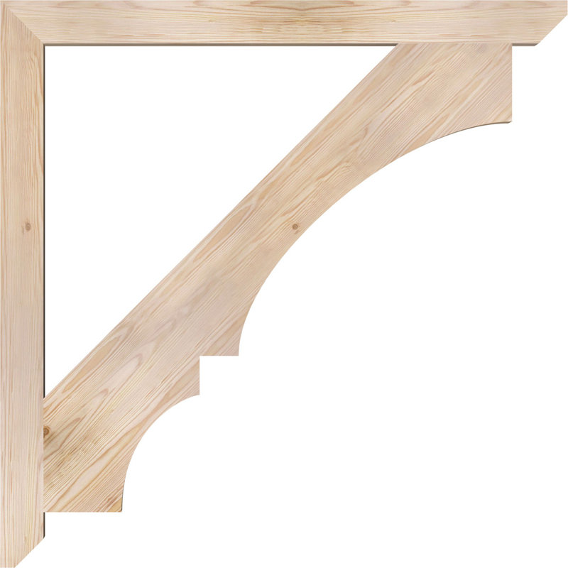 H 6 po x l 40 po x Support en bois / corbeau, Douglas, Lisse, H 46 po x l 3,5 po x P 46 po