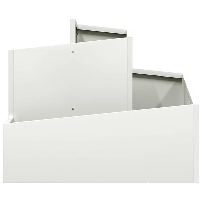 Garden Planter 50 Cm Steel, 50cmH x 60cmW x 60cmD, White