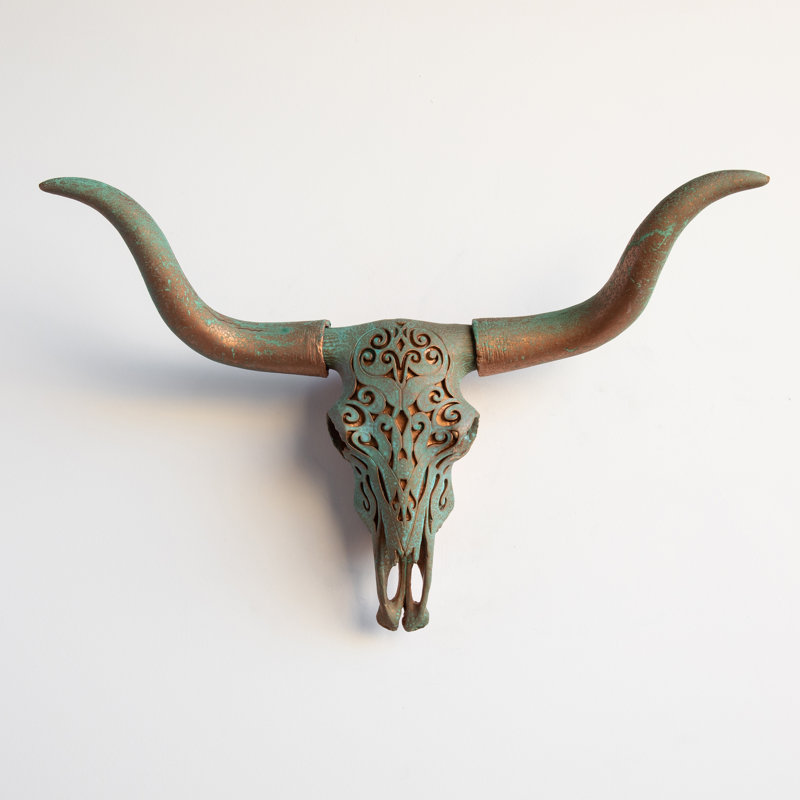 Décoration murale en faux empaillée tribal longhorn crâne