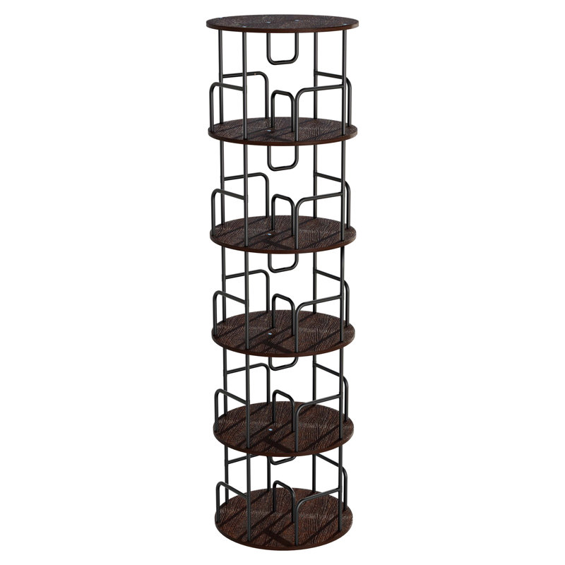 Rotating Bookshelf Tower 5 Tier, Spinning Bookcase, Revolving 360 Book Shelf Narrow Tall Bookcase, Vertical Turning Round Storage Bookshelf, Book Shelf Organizer For Bedroom, Living Room