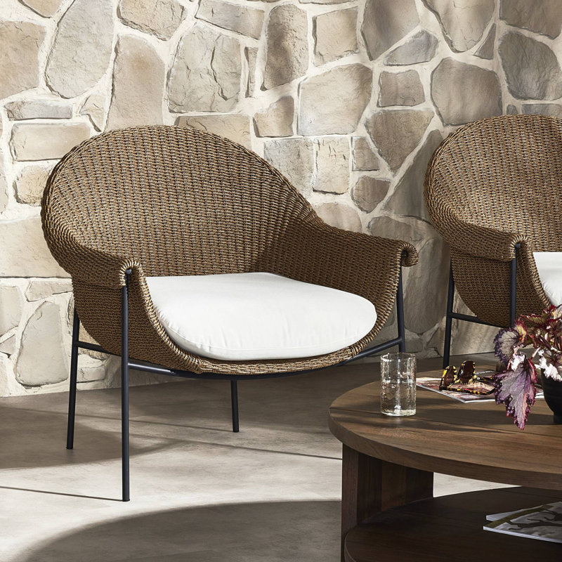 Suerte Outdoor Chair-Faux Black Hyacinth, Arashi Salt