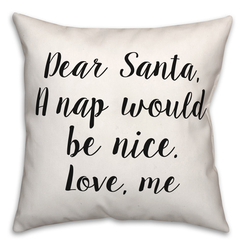 Coussin décoratif noir et blanc Typographie