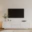 Élégante console de télévision avec un design en spirale ondulée et beaucoup de rangement pour les espaces de vie-131273405