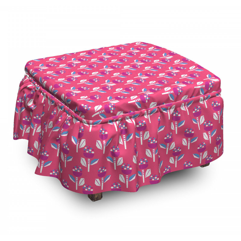 Housse pour repose-pieds abstract fleurs