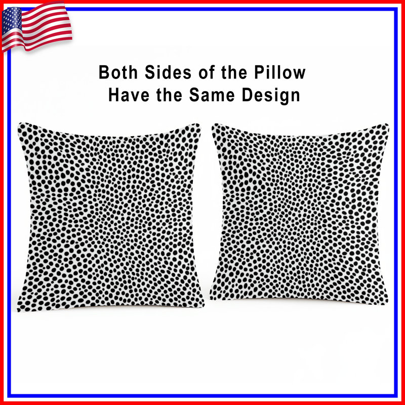 Black Dotted Pattern Double Sided Throw Pillows, 20 x 20 inches