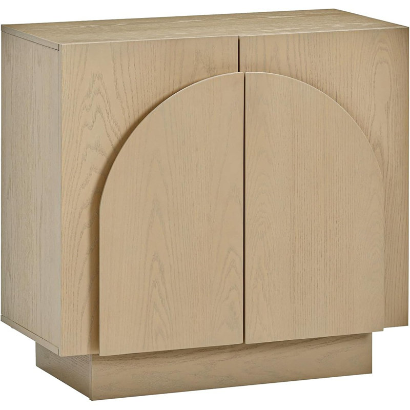 Mid-Century Modern Credenza Sideboard, Wood Storage Cabinet, Light Brown