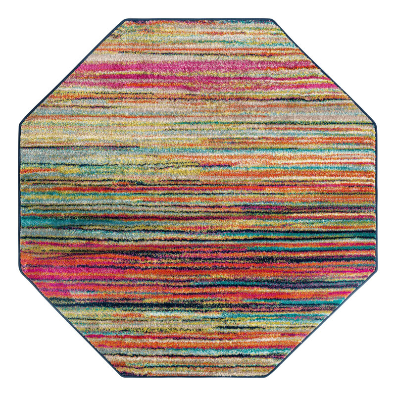 Analiese Striped Indoor Rug, Octagon 5'3" x 5'3"