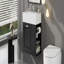 Meuble-lavabo flottant mural de 21,8 po avec lavabo, grand tiroir, tablette réglable et système de fermeture en douceur noir-116452195