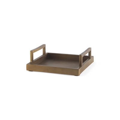 Plateau de service en aluminium doré 10 po avec poignées