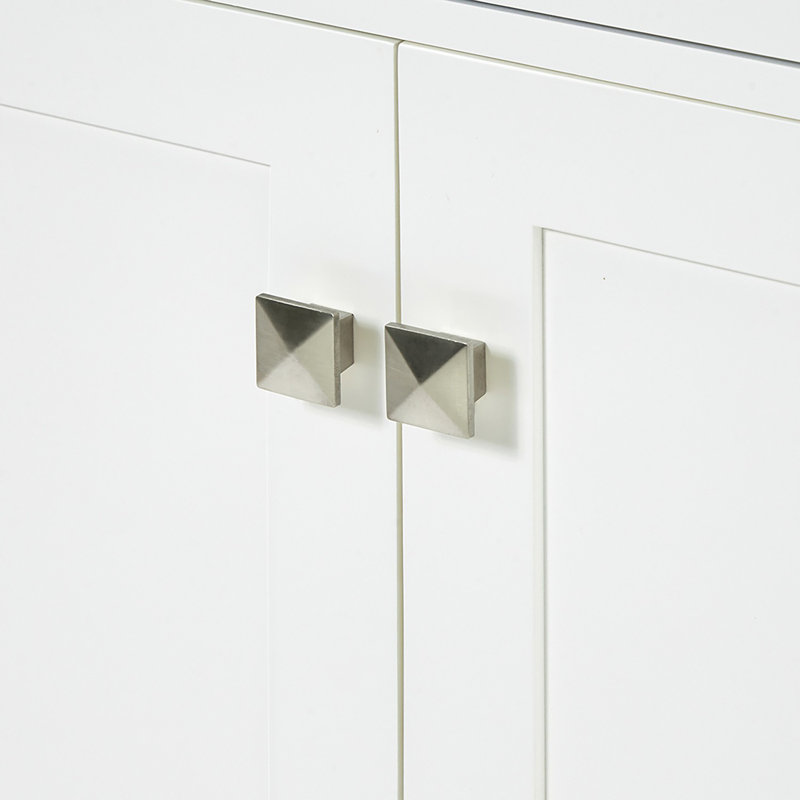 Meuble-lavabo simple 36 po avec plateau en quartz blanc Abbate, Blanc