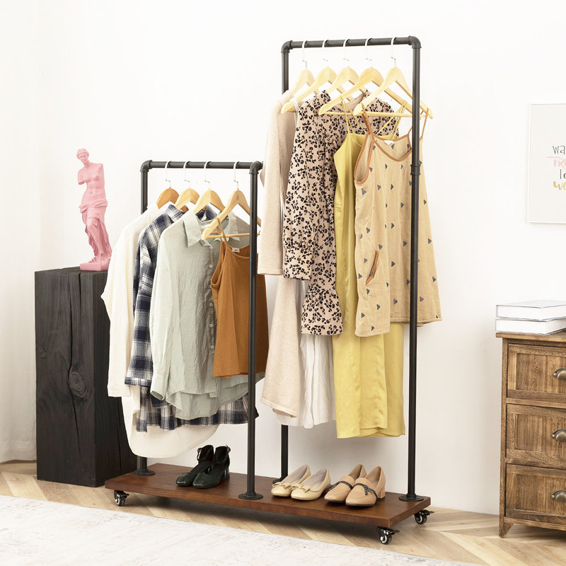 Aarju 43.3'' Rolling Clothing Rack