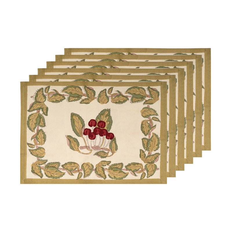 Cherry Cotton Rectangle Placemats