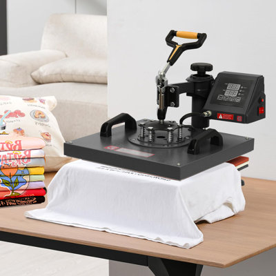 Presse à chaud 8 en 1, presse à chaud intelligente 15 x 15 pour t-shirts, sacs, chapeaux, casquettes, assiettes et tasses, rotation à 360°, presse à chaud pour gobelets de 890 ml, sublimation, noire