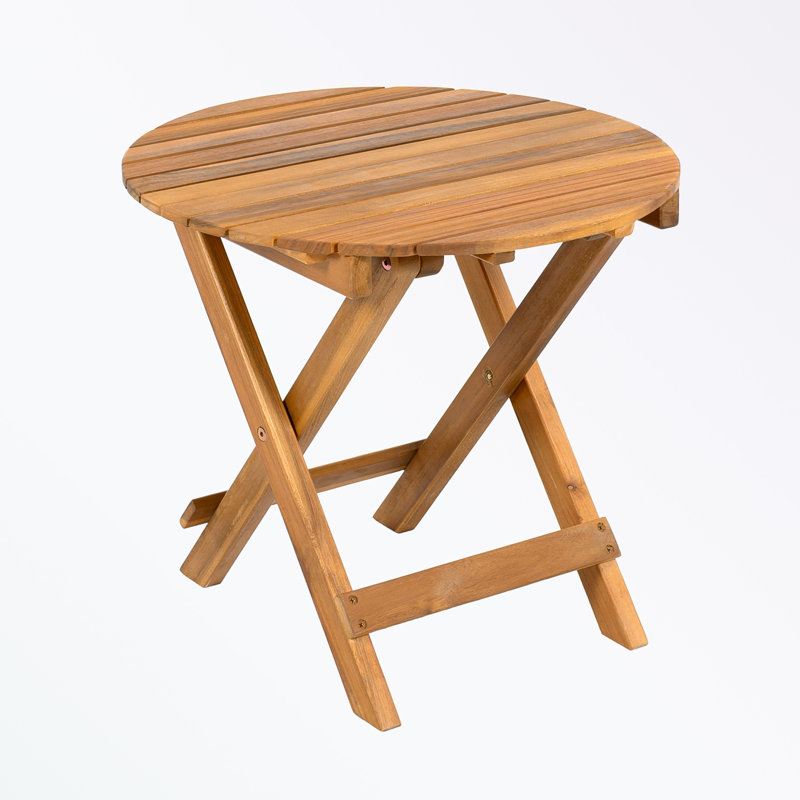 wooden patio table with sturdy legs