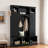 Modern Hall Tree With Adjustable Shelves, Side Cabinets, Top Compartments And Hooks-816008613