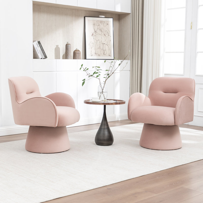Velvet Revolving Chair, Pink