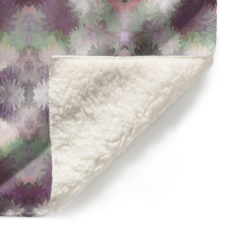 Jeté Daisy Blush, l 68 po x L 80 po, Mauve / Gris