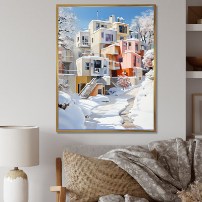 «De Stijl Modern City In Winter II», reproduction sur toile