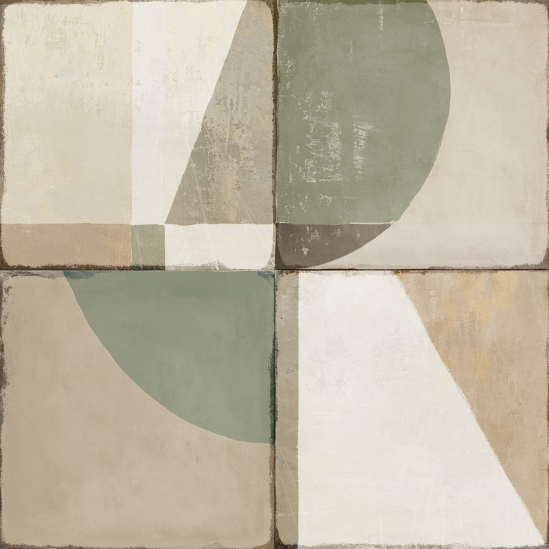 Green Tile I - impression sur toile tendue, H 12 po x l 12 po x P 1,25 po