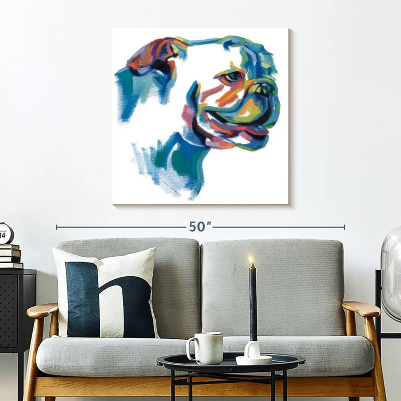 Brampt Bulldog Painting, 30" H x 30" W