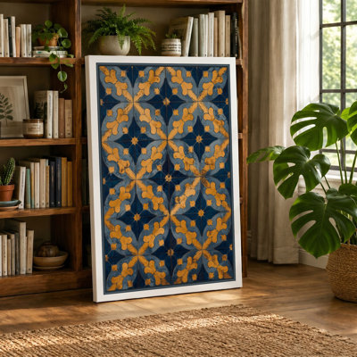 Golden Arabesque Geometric - Wrapped Canvas