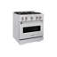 ZLINE Autograph 30" Classic Dual Fuel Range w/ 4 Burners & Matte Black Accents-407536808