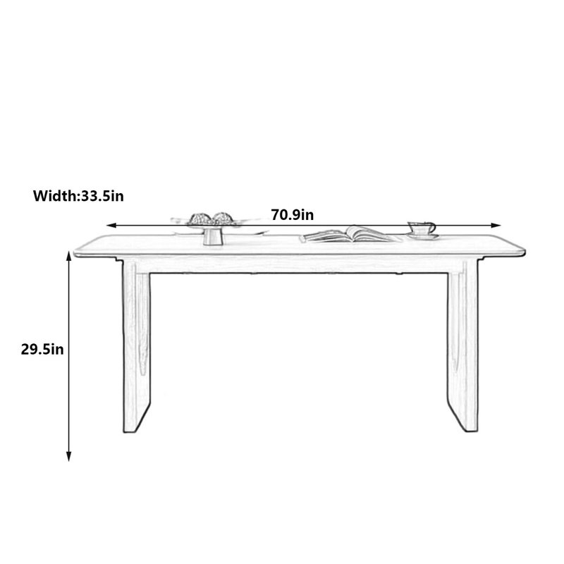 Table de salle à manger Nordic, H 29,5 po x L 70,9 po x l 33,5 po