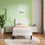 White Twin Size Velvet Upholstered Platform Bed Frame With Diamond Tufted Headboard-244762605-205811838