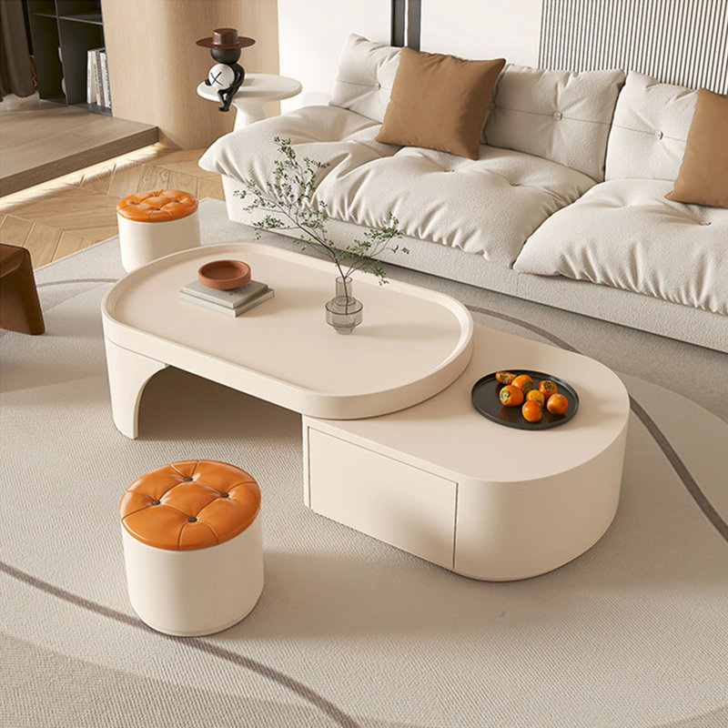 Table basse rétractable de style crème