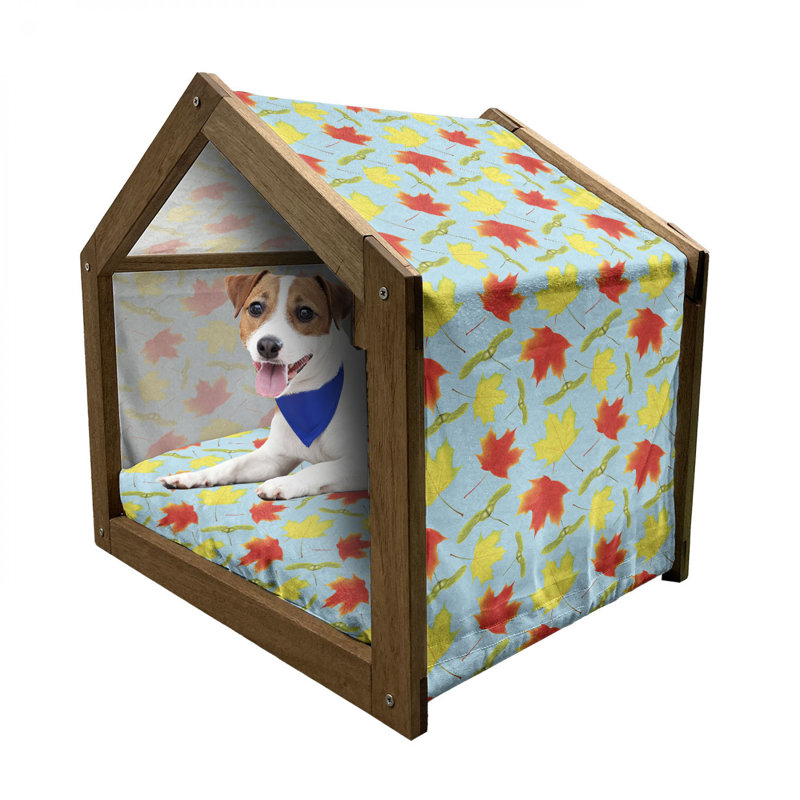 Niche pour chien en bois bleu, H 22,44 po x l 23,62 po x P 17,72 po