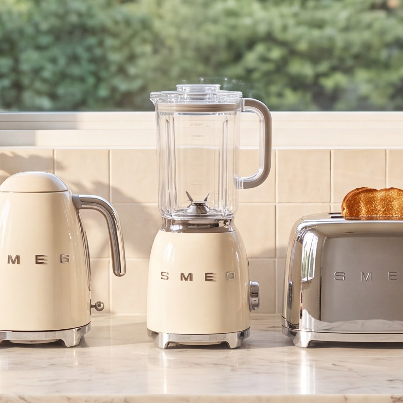 50's Retro Style Countertop Blender, Cream