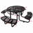 Round Outdoor Steel Picnic Table 46",With Umbrella Pole-1489102505