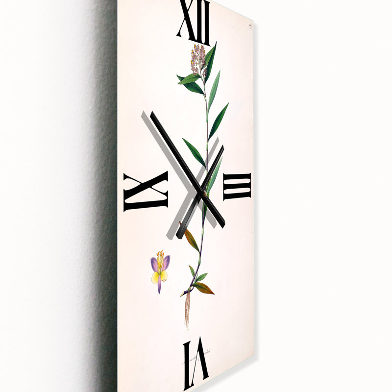 Horloge murale rétro Vintage Botanicals XIX, Grand