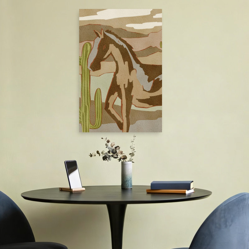 Art sauvage, paysage sauvage, cheval sauvage, cactus