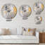 Beige And Gold Cubist Kaleidoscope I - Cubism Wall Clock-101234851