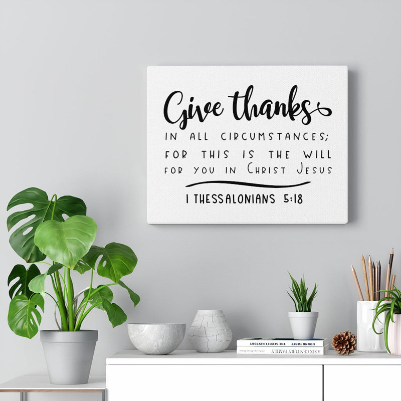 The Will 1 Thessalonians 5: 18, art mural chrétien, verset biblique, prêt à être accroché, H 12 po x l 16 po