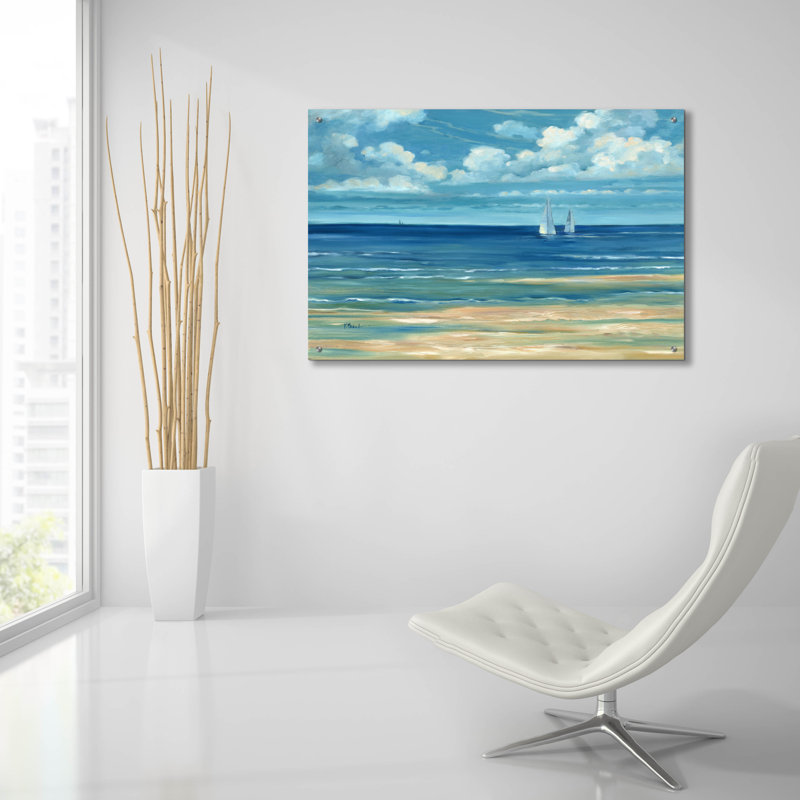«Summerset Voiliers» par Paul Brent, verre acrylique Wal Art, H 24 po x l 36 po x P 0,2 po