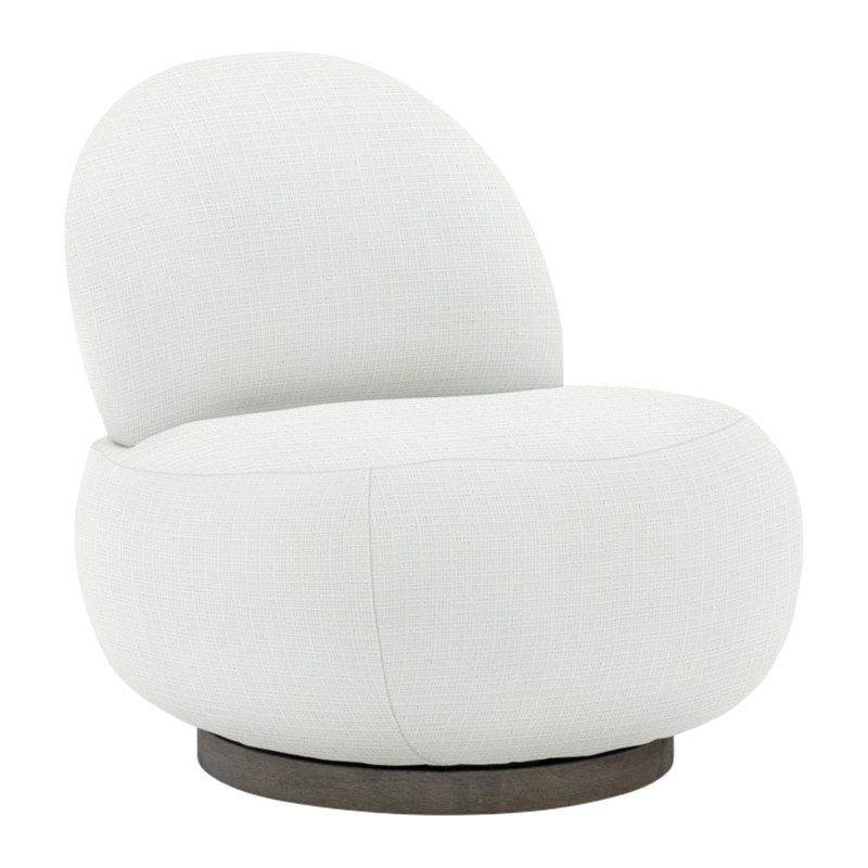 Caicos Swivel Patio Chair with Cushions, Cream Linen 6025-002