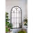 Arched Full-Length Mirror with Black and Gold Windowpane Design-1213207064