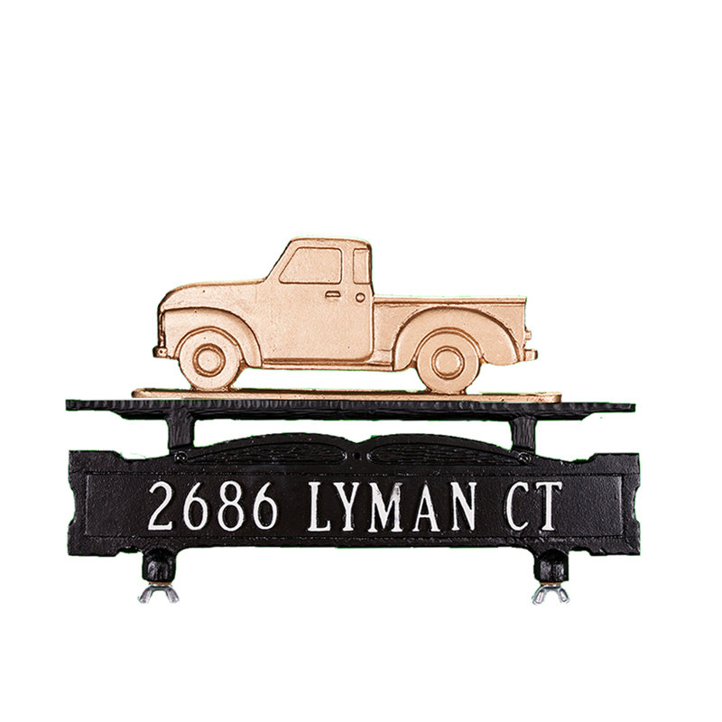 Enseigne de boîte aux lettres à 1 ligne, Oui, Bronze doré