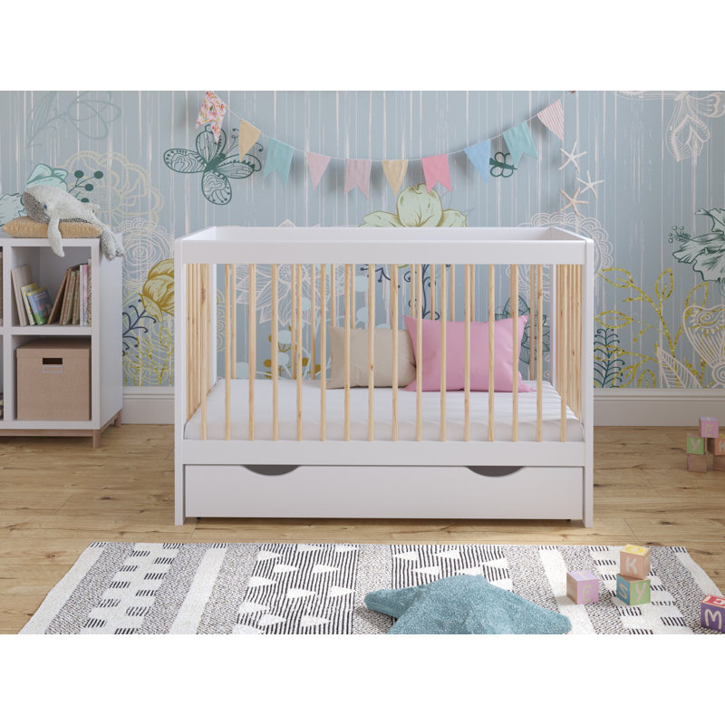 Aedel Cot Bed, White/Pine