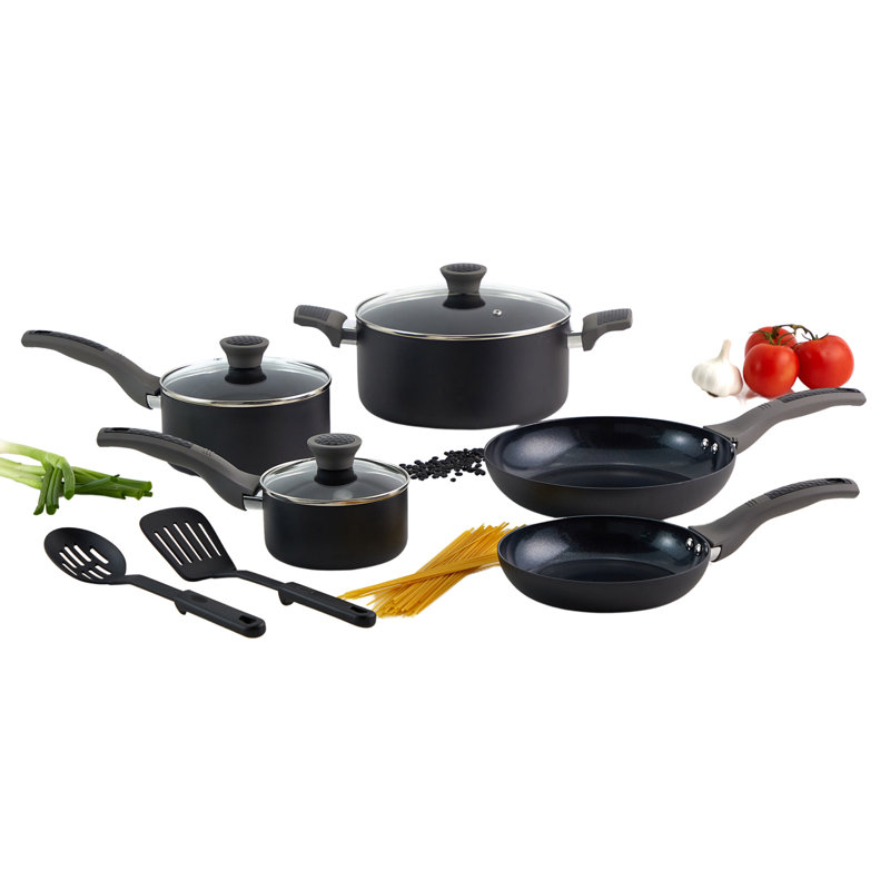 Batterie de cuisine en aluminium noir 10 pièces 10 pièces