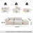 Bronwen Modern Coastal Outdoor Olefin Bean Bag Sectional Sofa With Ottoman & Shredded Foam Fill-125372981