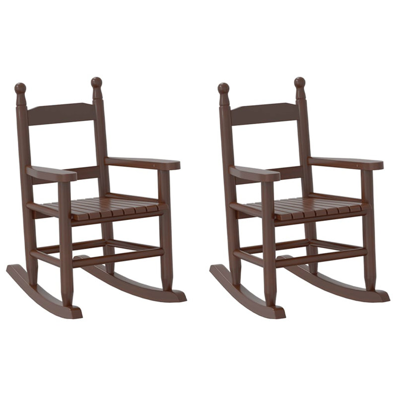 Poplar Wood Rocking Chair, Brown