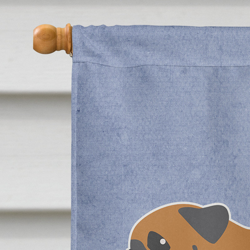 Double Sided 40'' H x 28'' W Polyester House Flag, Standing Brown Pug
