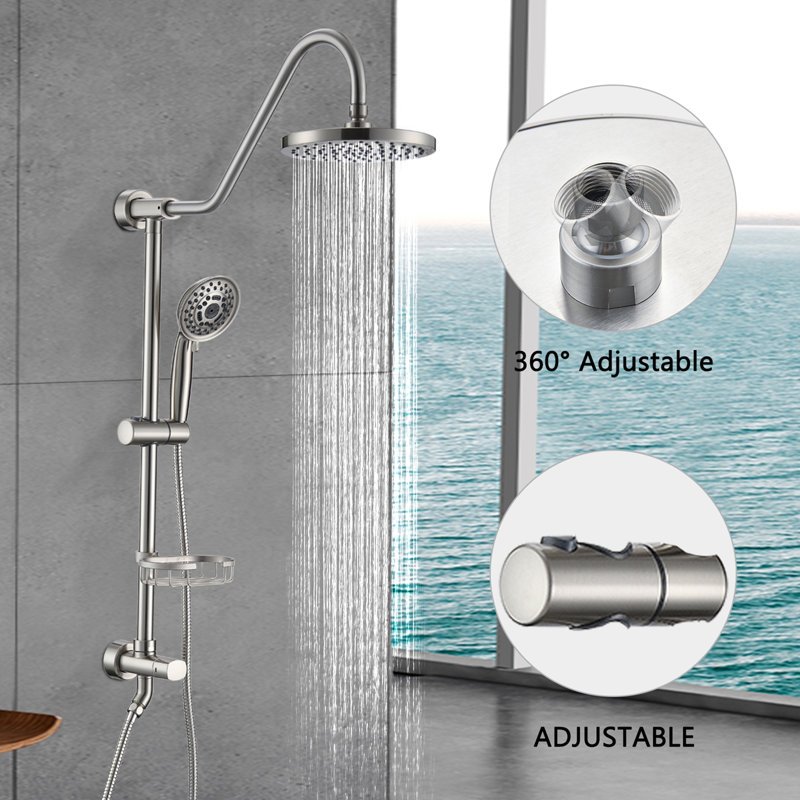 Shower System with Rain Shower and Handheld Shower