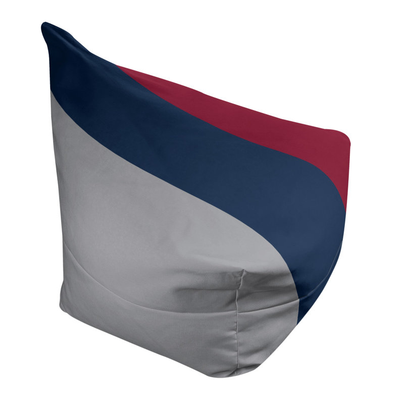 Bean Bag Cover, 42" H x 38" W x 2" D, Silver/Polar Night Blue/Red