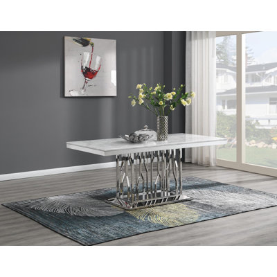 Table de salle à manger (marbre blanc)