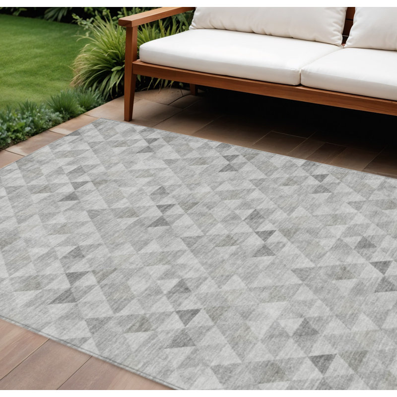 Tapis d'intérieur lavable à motif géométrique beige 10 pi x 14 pi