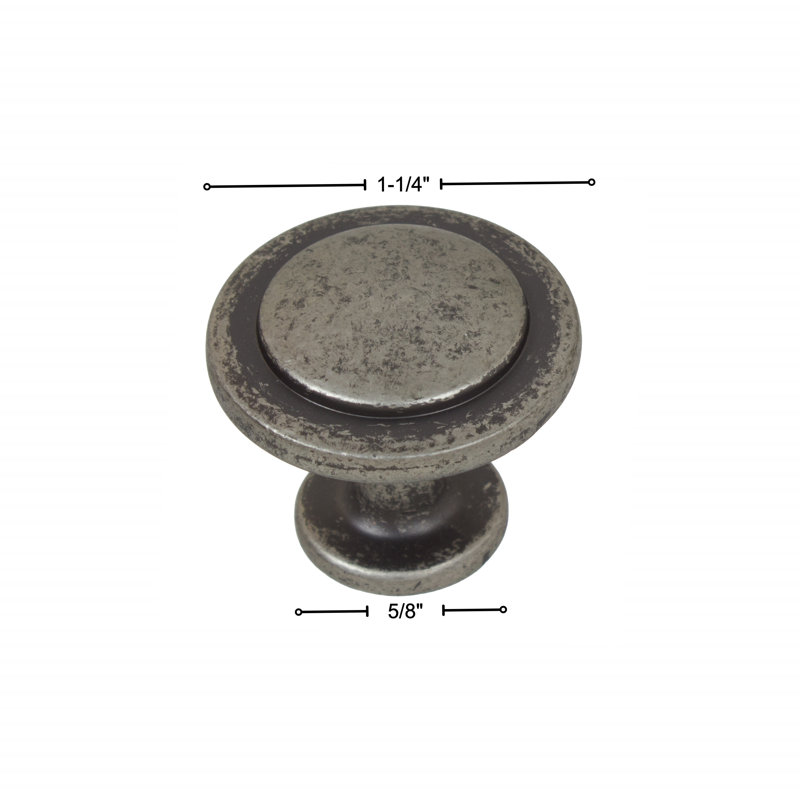 1 1/4" Diameter Mushroom Knob Multipack, Weathered Nickel